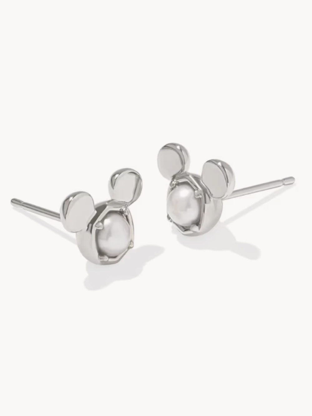 Disney | Kendra Scott Mickey Mouse Stud Earrings White Pearl Silver